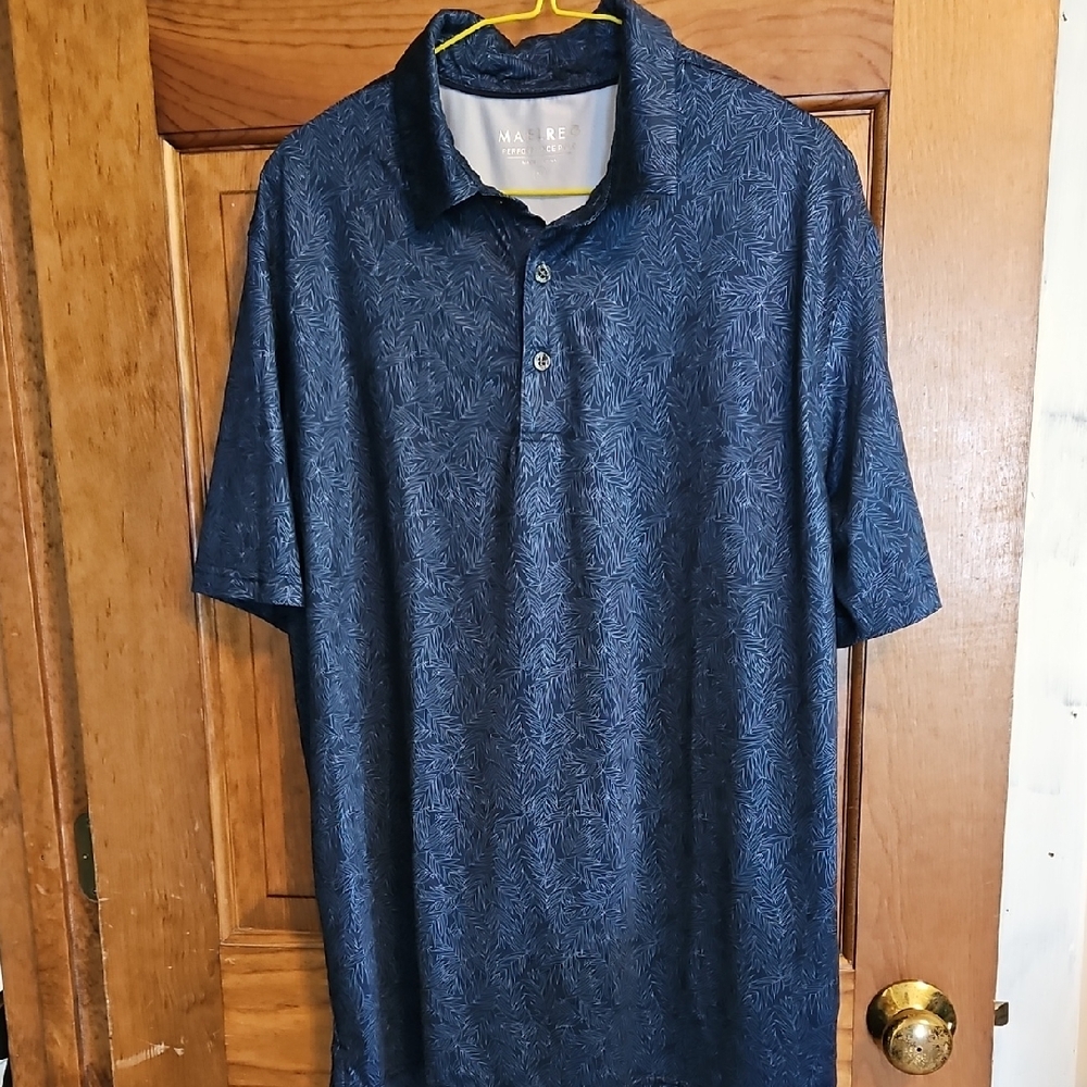 Men's Navy Pattern Polo Shirt